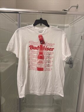 Budweiser White & Red Graphic Tee - Men